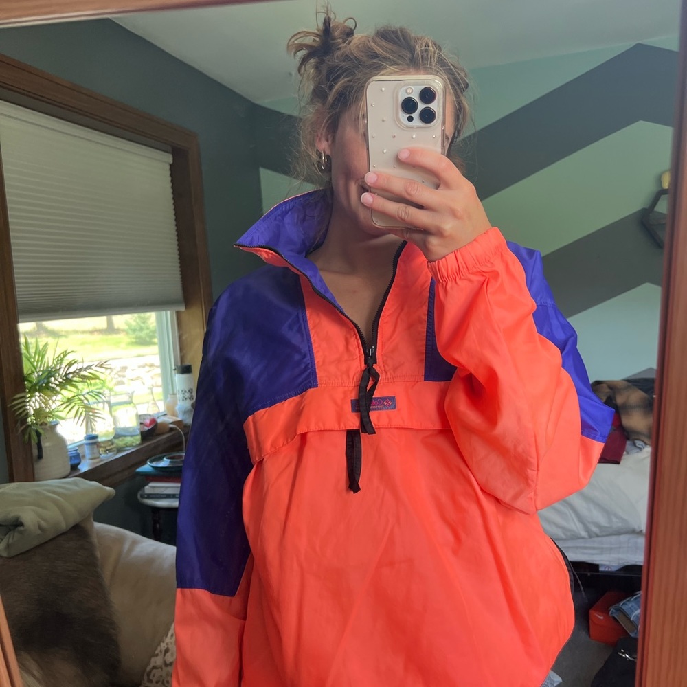 Vintage Columbia windbreaker quarter zip pullover